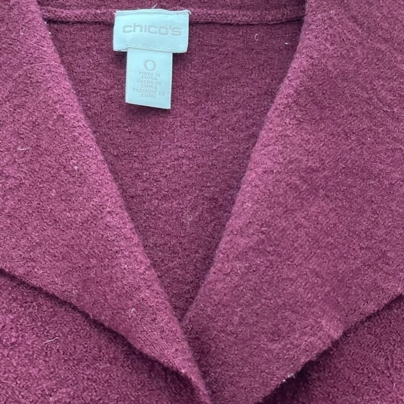 Chico’s women’s solid Boiled wool Moto Jacket. Size Chico’s 0 - small Maroon red - Picture 5 of 6